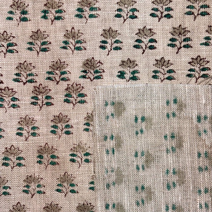 Rehaa Block Printed Linen Fabric | Upholstery & Home Décor Fabric
