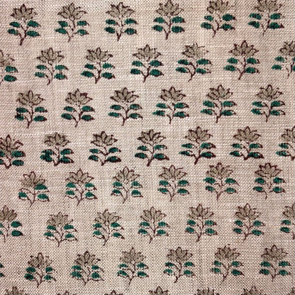 Rehaa Block Printed Linen Fabric | Upholstery & Home Décor Fabric