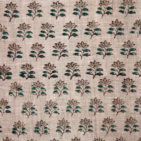 Rehaa Block Printed Linen Fabric | Upholstery & Home Décor Fabric