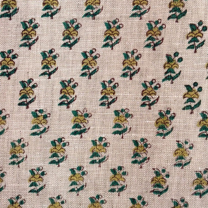 Mehri Block Printed Linen Fabric | Upholstery & Home Décor Fabric