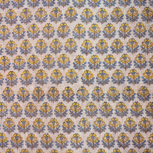 Saaga Block Printed Linen Fabric
