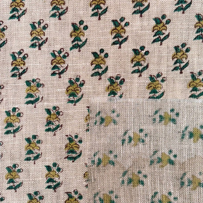 Mehri Block Printed Linen Fabric | Upholstery & Home Décor Fabric