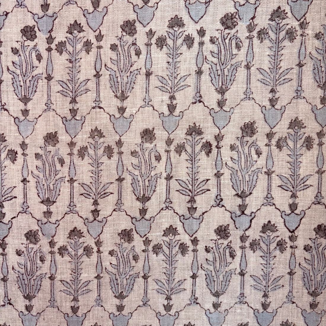 Sehrh Block Printed Linen Fabric | Upholstery & Home Décor Fabric