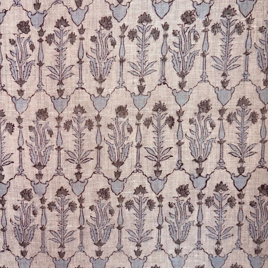 Sehrh Block Printed Linen Fabric | Upholstery & Home Décor Fabric