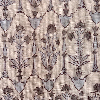 Sehrh Block Printed Linen Fabric | Upholstery & Home Décor Fabric
