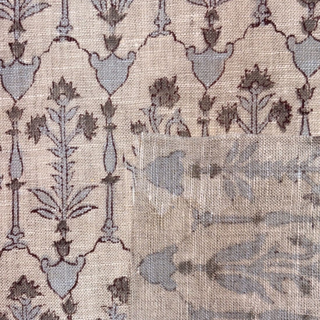 Sehrh Block Printed Linen Fabric | Upholstery & Home Décor Fabric