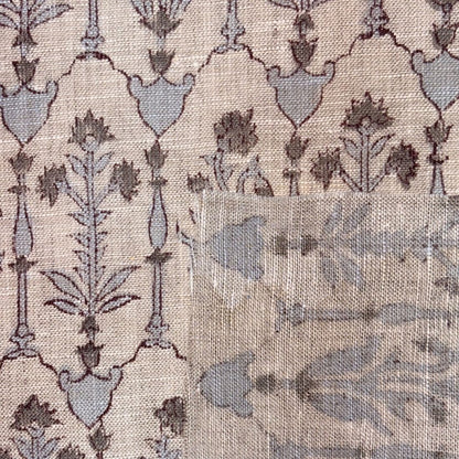 Sehrh Block Printed Linen Fabric | Upholstery & Home Décor Fabric