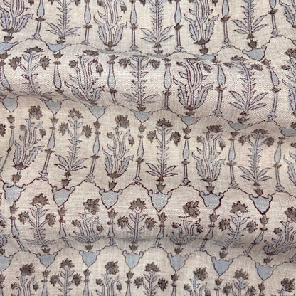 Sehrh Block Printed Linen Fabric | Upholstery & Home Décor Fabric
