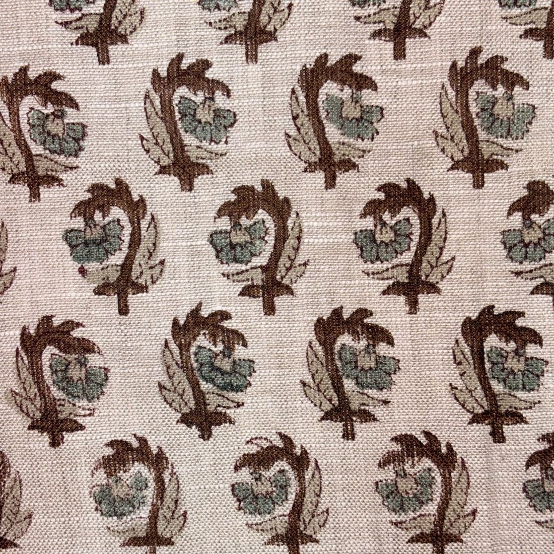 Arifa Block Printed Linen Fabric | Upholstery & Home Décor Fabric