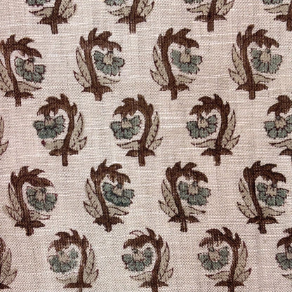 Arifa Block Printed Linen Fabric | Upholstery & Home Décor Fabric