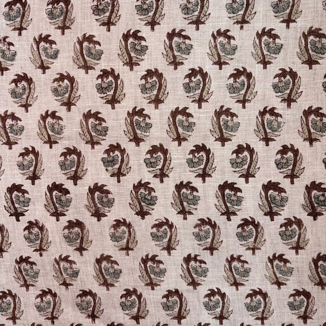 Arifa Block Printed Linen Fabric | Upholstery & Home Décor Fabric
