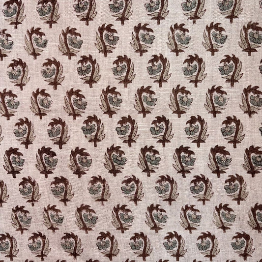 Arifa Block Printed Linen Fabric | Upholstery & Home Décor Fabric