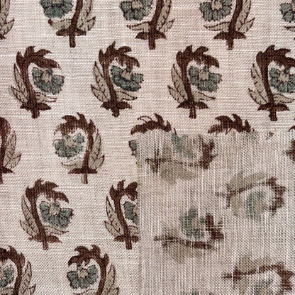 Arifa Block Printed Linen Fabric | Upholstery & Home Décor Fabric