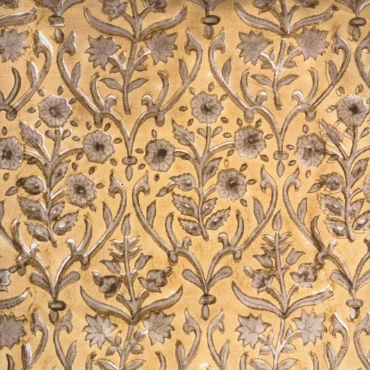 Chamak Cotton 44" Block-Printed Jaal Upholstery Fabric