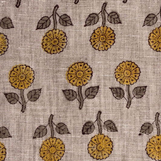 Indrani Block Print Linen Fabric