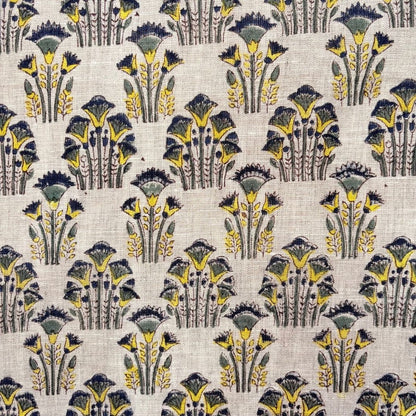Sahaj Hand Block Printed Linen Fabric | Upholstery & Home Décor Fabric