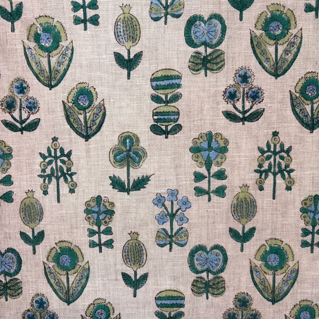 Ambaa Hand Block Printed Linen Fabric | Upholstery & Home Décor Fabric