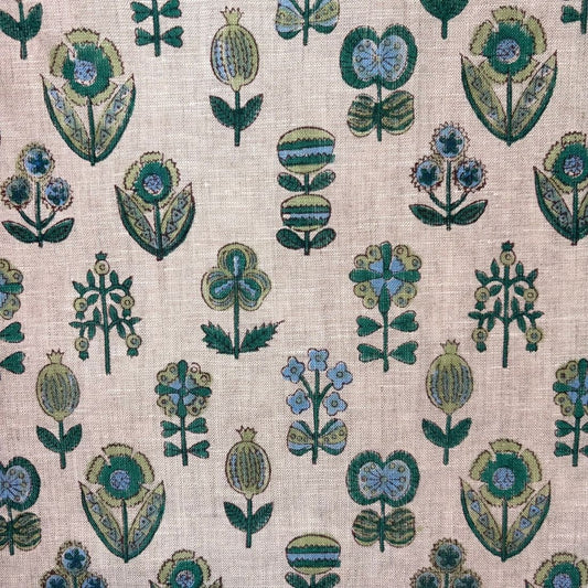 Ambaa Hand Block Printed Linen Fabric | Upholstery & Home Décor Fabric