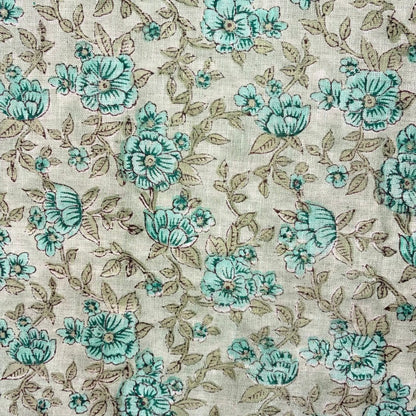 Ruhvi Block Printed Linen Fabric | Upholstery & Home Décor Fabric