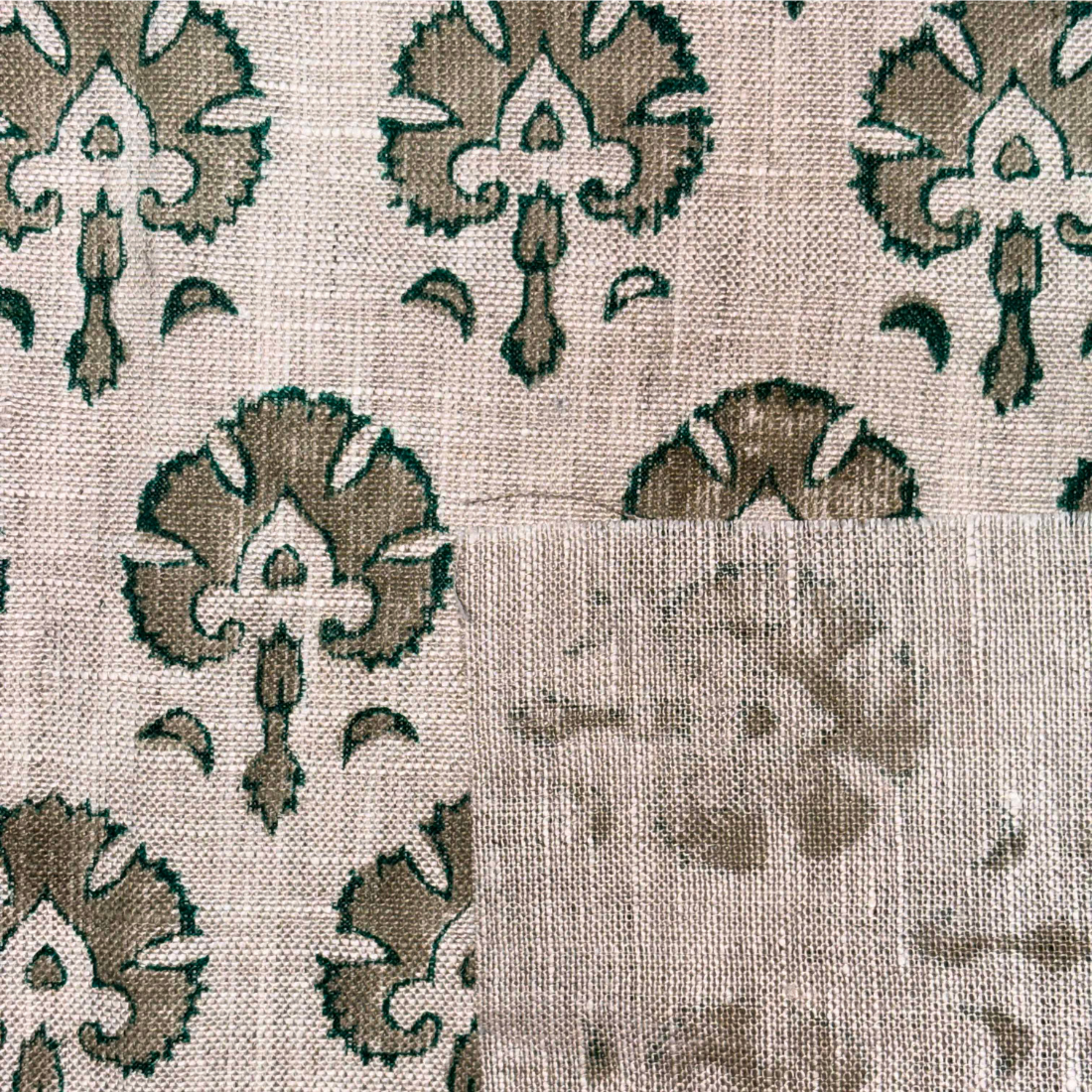 Mehar Block Printed Linen Fabric | Upholstery & Home Décor Fabric
