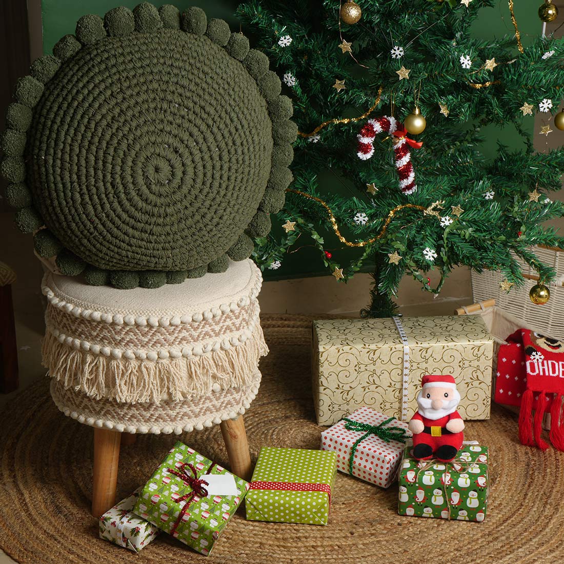 Holly Crochet Pillow Cover | Woven Home Décor | Holiday Gifting