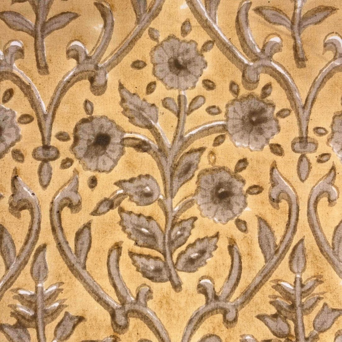 Chamak Cotton 44" Block-Printed Jaal Upholstery Fabric