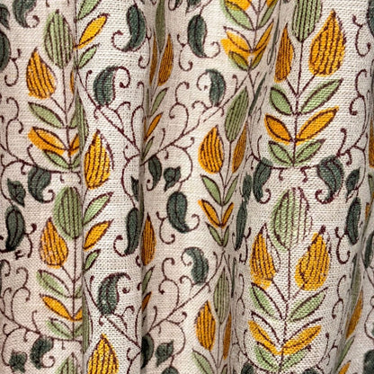 Nehra Hand Block Printed Linen Fabric | Upholstery & Home Décor Fabric