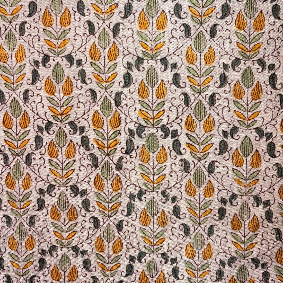 Nehra Hand Block Printed Linen Fabric | Upholstery & Home Décor Fabric
