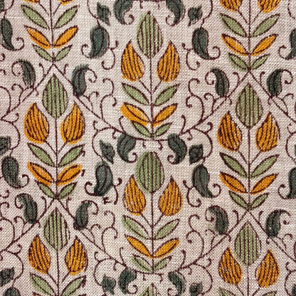Nehra Hand Block Printed Linen Fabric | Upholstery & Home Décor Fabric