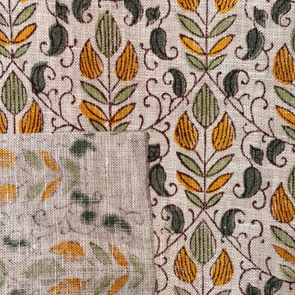 Nehra Hand Block Printed Linen Fabric | Upholstery & Home Décor Fabric
