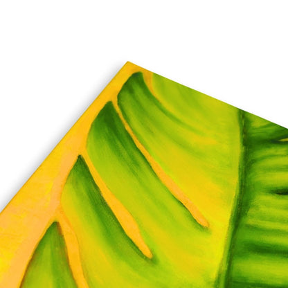 Hand Painted Banana Leaf Canvas Wall Art