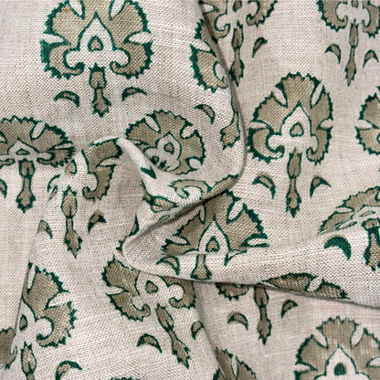 Mehar Block Printed Linen Fabric | Upholstery & Home Décor Fabric