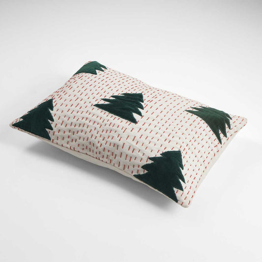 Joviana Patch Pillow Cover | Textured Holiday Pillow | Decorative Throw Cushion