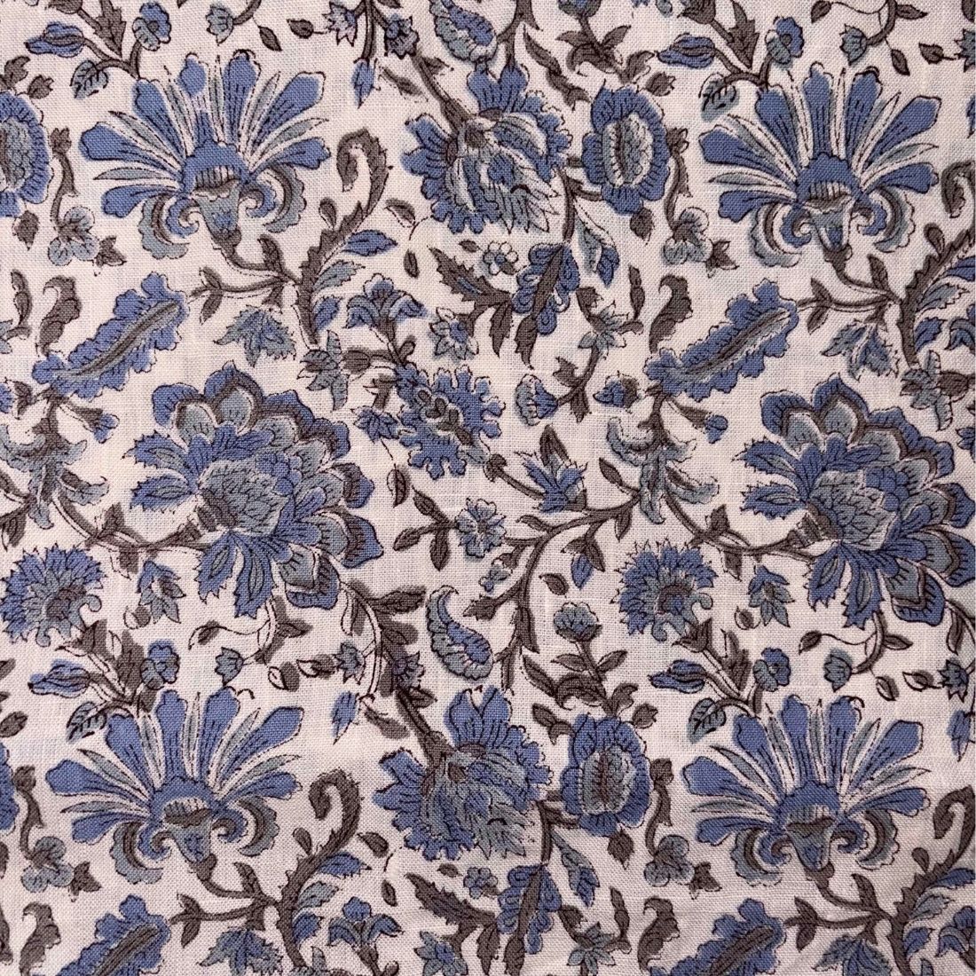Varnika Linen 58" Block-Printed Jaal Upholstery Fabric