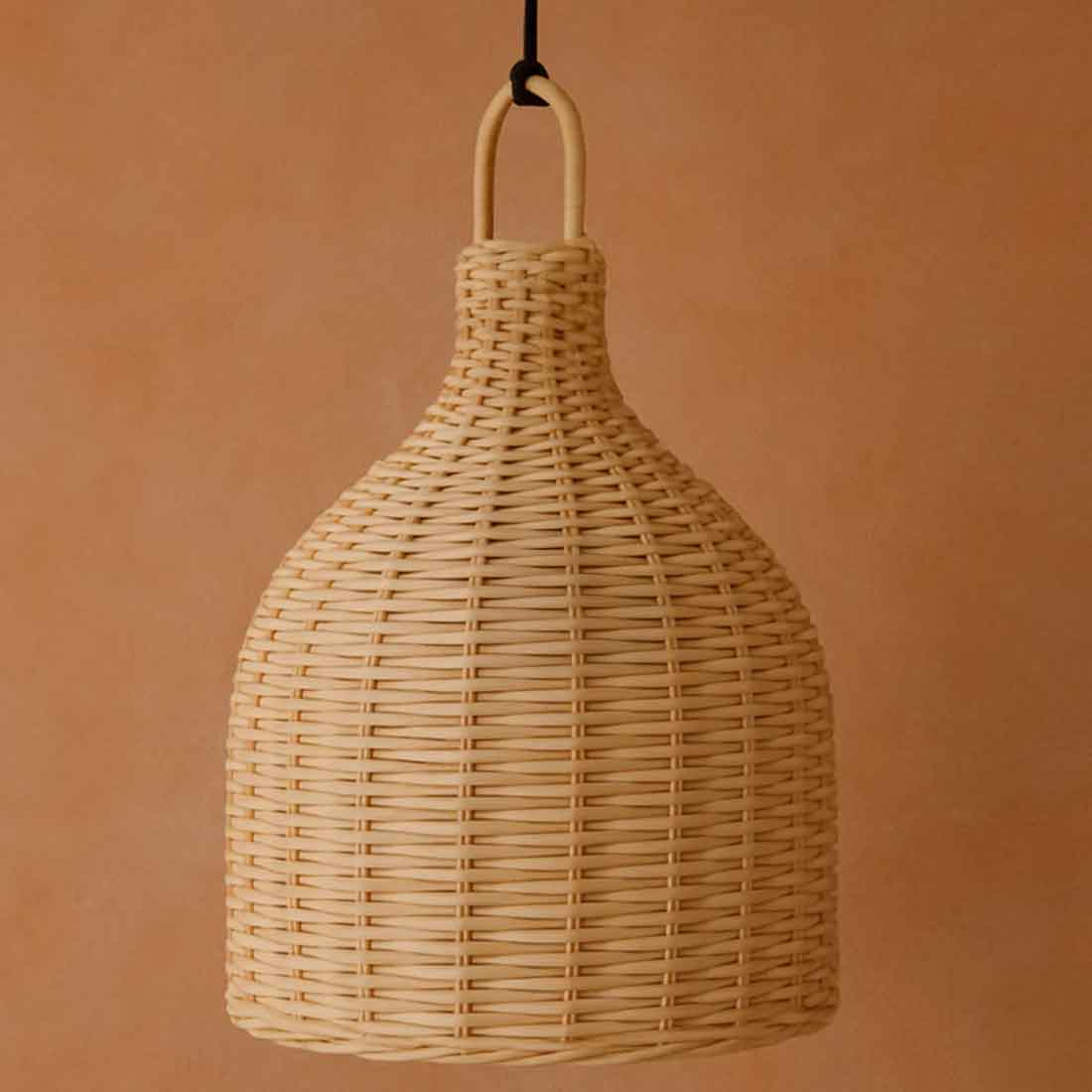 Cane Bottle Lampshade with Iron Frame