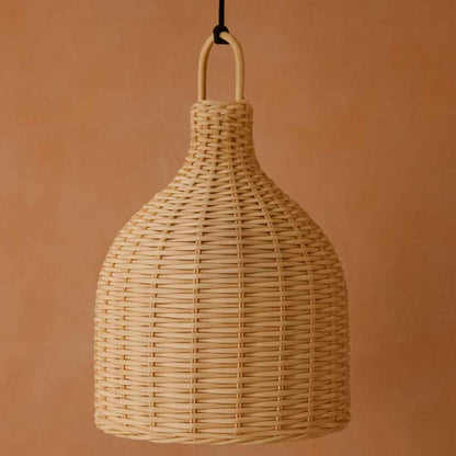 Cane Bottle Lampshade with Iron Frame