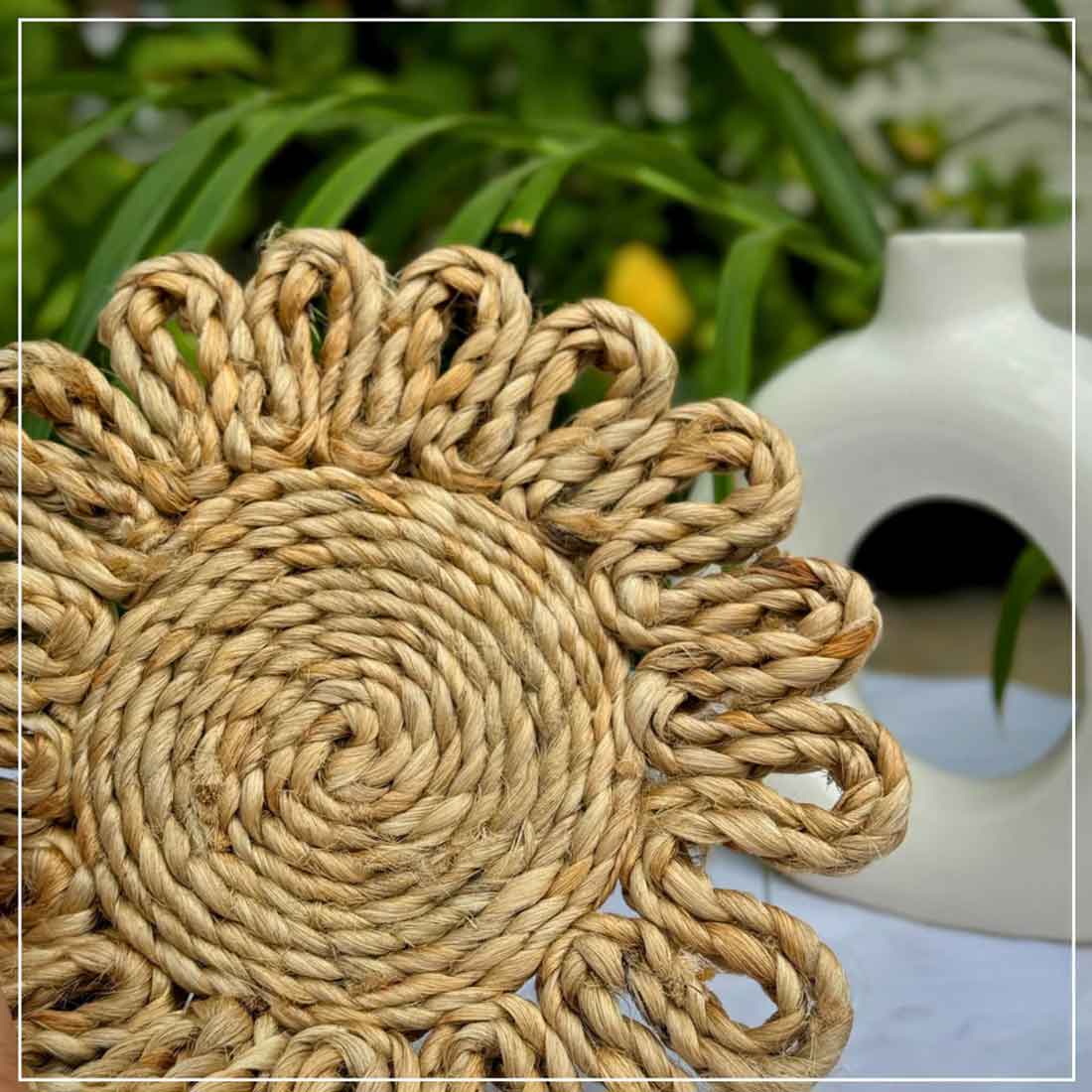 EarthTone Jute Coasters - 6" Handwoven Natural Beauty