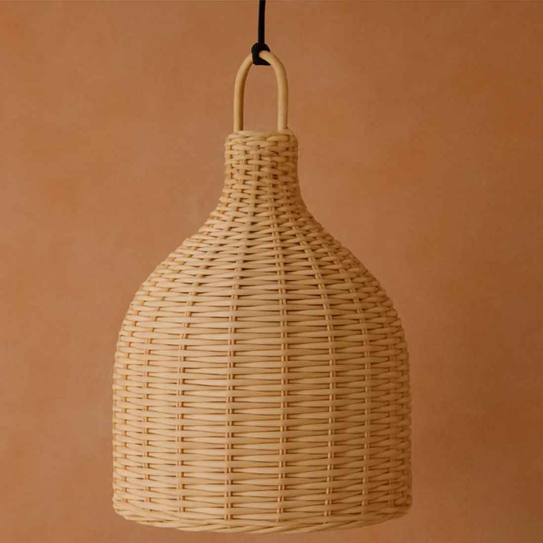 Cane Bottle Lampshade with Iron Frame