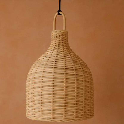 Cane Bottle Lampshade with Iron Frame