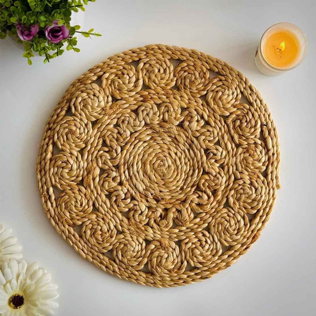 Krama Round Jute Placemat