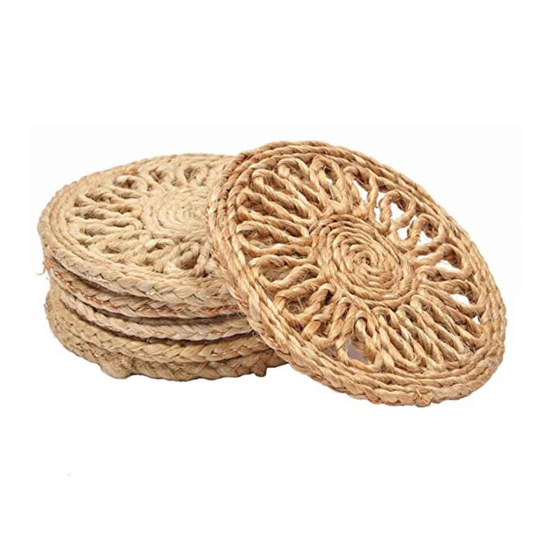 NatureWeave Coaster - 4" Handcrafted Natural Elegance