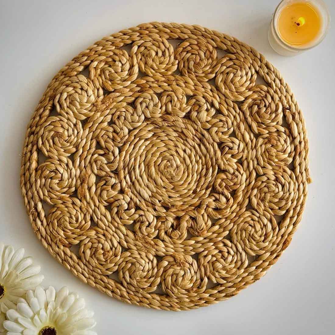 EcoCharm Jute Coaster – 6" Handwoven Rustic Beauty