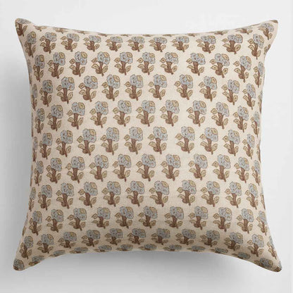 Decorative pillow with floral pattern on a white background