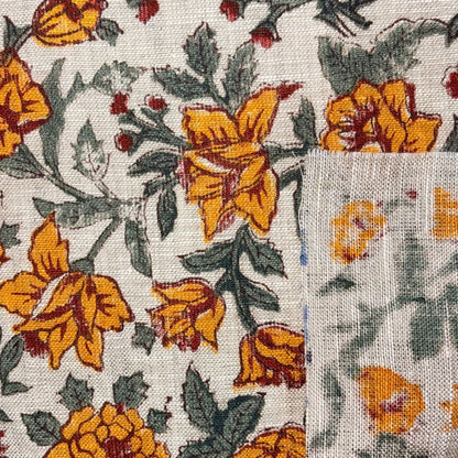 Gulala Block Printed Linen Fabric | Upholstery & Home Décor Fabric
