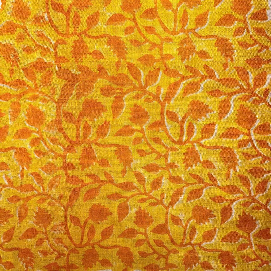 Kaura Block Printed Linen Fabric