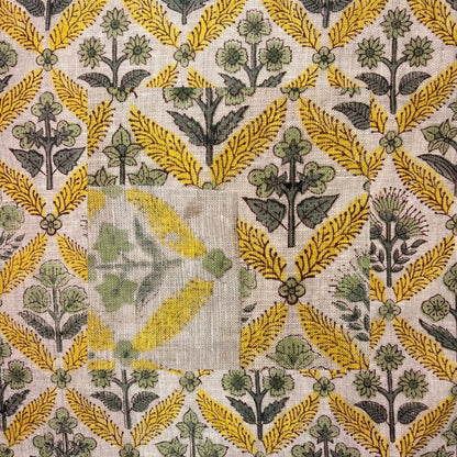 Noori Block Printed Linen Fabric | Upholstery & Home Décor Fabric