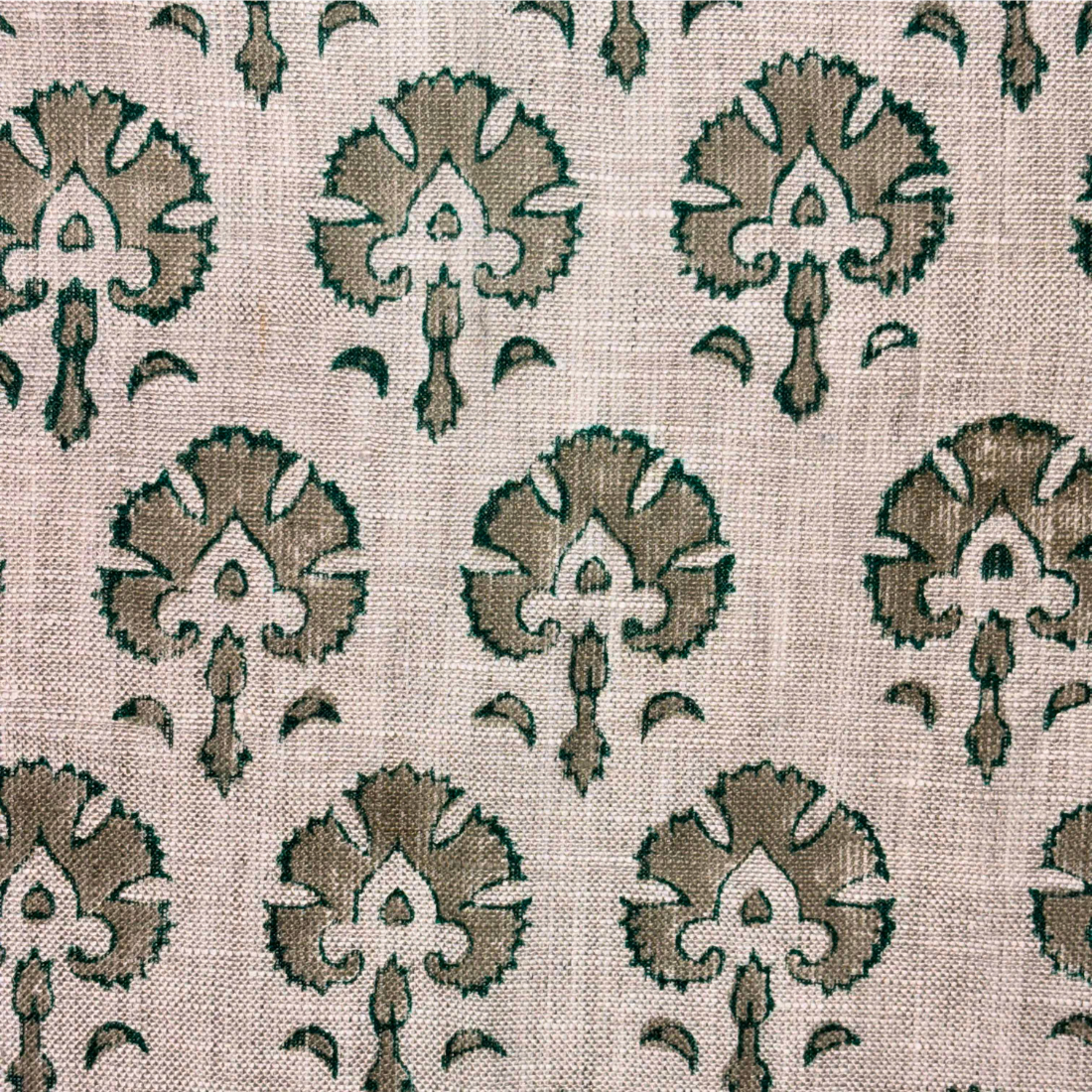Mehar Block Printed Linen Fabric | Upholstery & Home Décor Fabric