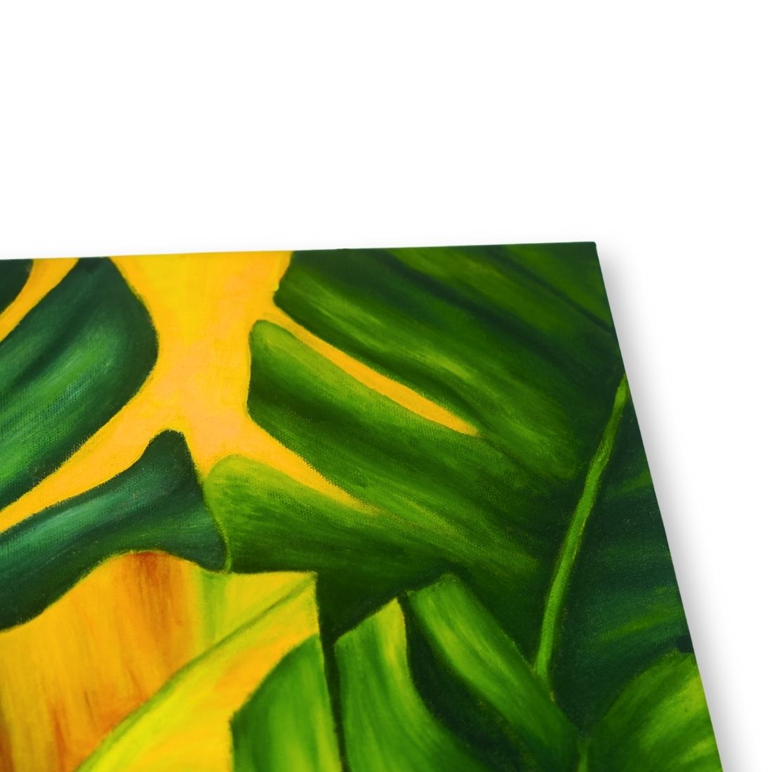 Hand Painted Banana Leaf Canvas Wall Art