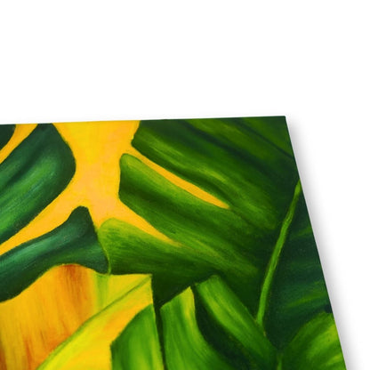 Hand Painted Banana Leaf Canvas Wall Art