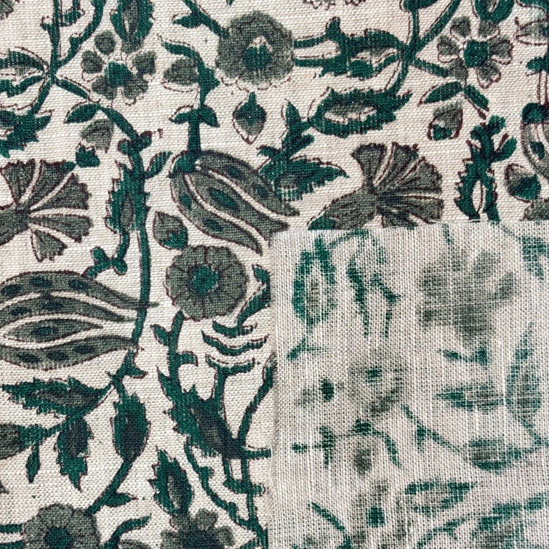Gaami Block Printed Linen Fabric